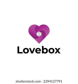 Love box modern 3d logo design