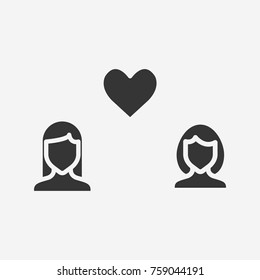 Love boy and girl icon illustration isolated vector sign symbol