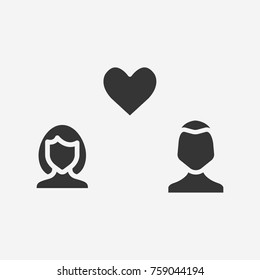 Love boy and girl icon illustration isolated vector sign symbol