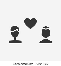 Love boy and girl icon illustration isolated vector sign symbol