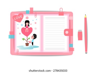 love boy and girl with notebook 2