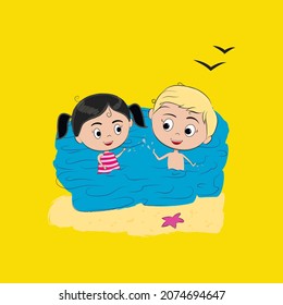 love is Boy and girl vector cartoon illustration
