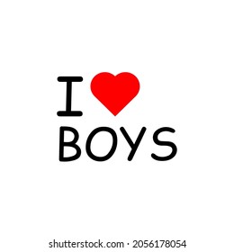 I love boys typography, font, sign, vector love icon logo