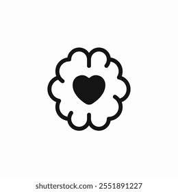 Amor en el Vector de signo de icono cerebral