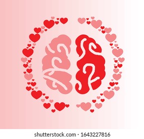Love brain symbol. Illustration vector