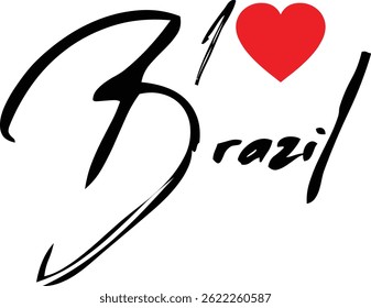 I Love Brazil Nom Country En Grunge Typographie De Texte