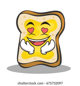 In love bread character cartoon