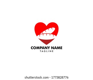Love Bread Logo Template Design Vector Illustration