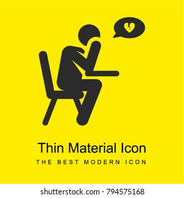 In love bright yellow material minimal icon or logo design