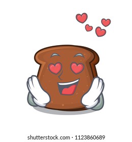 In love brown bread mascot cartoon