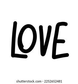 LOVE ,brush calligraphy, Handwritten ink lettering. Hand drawn design elements,Vector typography quote isolated on white background ,Vector illustration EPS 10