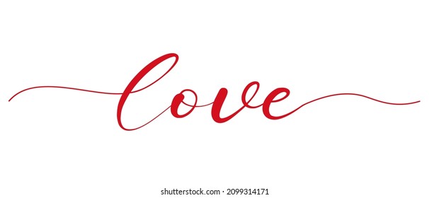 LOVE brush or handwritten typography lettering. Vector banner