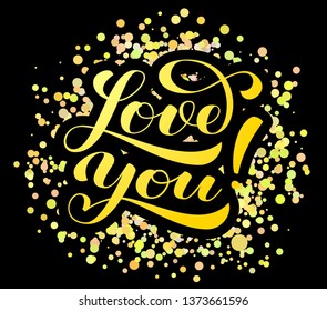 Love brush lettering. Vector illustration for banner or poster