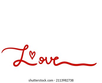 Love brush stroke handwritten inscription