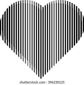 Love Brush Stroke Heart . Vector 