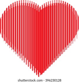 Love Brush Stroke Heart . Vector 