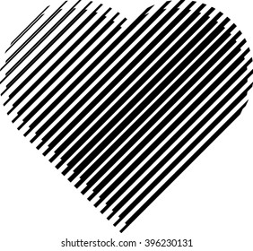 Love Brush Stroke Heart . Vector 