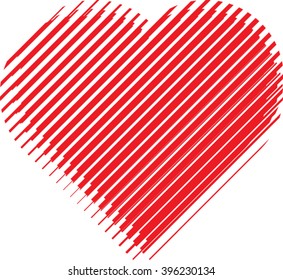 Love Brush Stroke Heart . Vector 