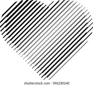 Love Brush Stroke Heart . Vector 
