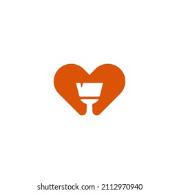 Love Brush Vector Logo Illustration on White Background