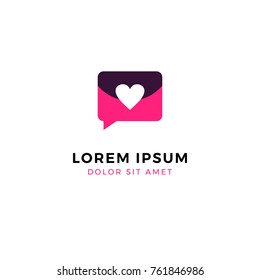 Love Bubble Chat Logo template