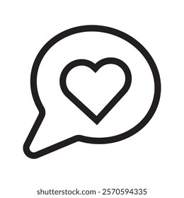 Love Bubble chat symbol representing communication or messaging, often used in digital platforms and applications