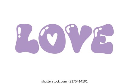 love bubble letters icon isolated