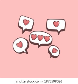 Love Bubble Speech Symbol. Valentine Vector Illustration.