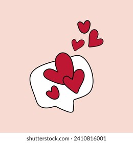 Love bubble talk logo design vector. Love communication icon. Love talk clipart.