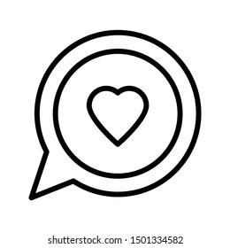 love bubble thin line vector icon