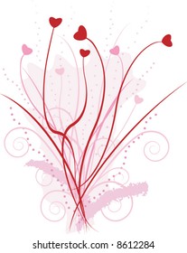 love bucket with hearth flower - vector illustration