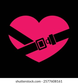 Love, Buckle Up, sign and sticker vector