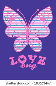 Love Bug With Colored Stripes.