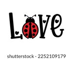 Love bug, Ladybug shirt print template, Cute bug vector, Happy valentine shirt 