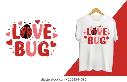 Love Bug Valentine T-shirt Design