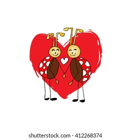 Love Bugs. Doodle style.