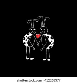 Love Bugs. Doodle style.