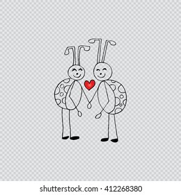 Love Bugs. Doodle style.