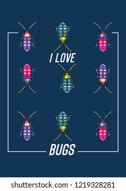 i love bugs,t-shirt design