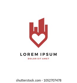Love and Building Logo Design Template