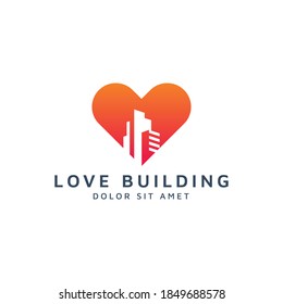 Design des Love- und Bauens-Negativlogos
