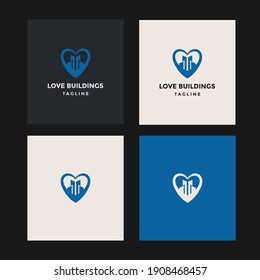 love buildings  logo vector icon illustration