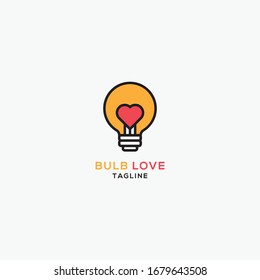 Love bulb icon vector, illustration of logo template