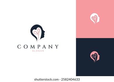 love bulb logo design idea with human head shape flat style yellow color