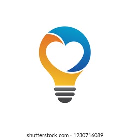 Love Bulb Logo in Vector