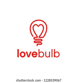 love bulb logo vector icon