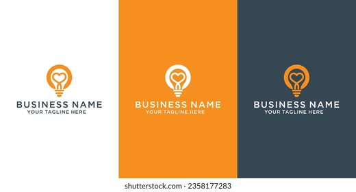 Love Bulb logo vector template. Creative Bulb logo design concepts