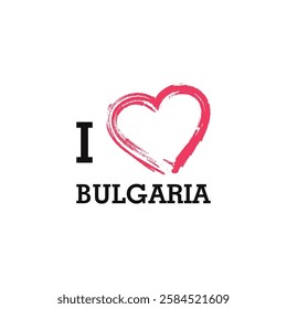 I Love Bulgaria Europe Country Letter Vector Template