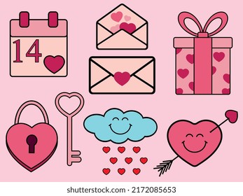 Bundle de amor. Diseño del Día de San Valentín.