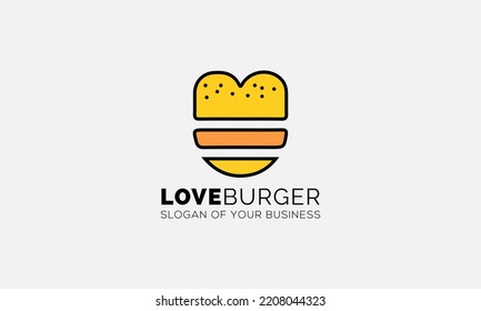 love burger logo vector illustration